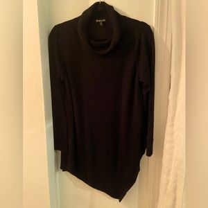 Eileen Fisher black asymmetrical turtle neck sweater size petite large